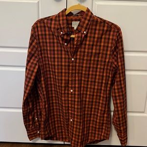 Plaid design long sleeve button down shirt